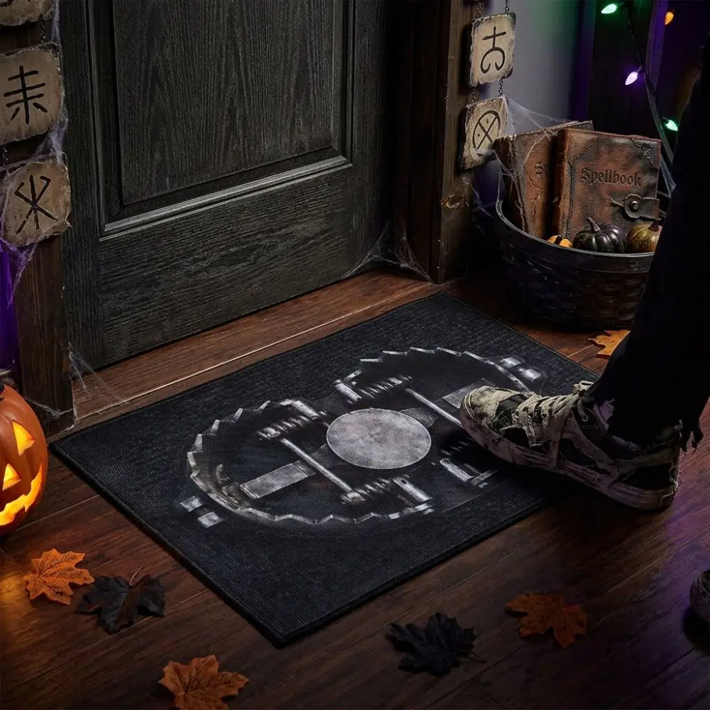 Novelty Halloween Trap Illusion Doormat Crystal Velvet Non-Slip Spooky Trap Print Rug Realistic Gothic