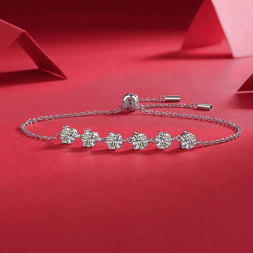 5MM 3CT  D VVS1 Moissanite Bracelet for Women 100% 925 Sterling Silver Plated 18k Gold Diamond Bracelet Wedding Jewelry Gift