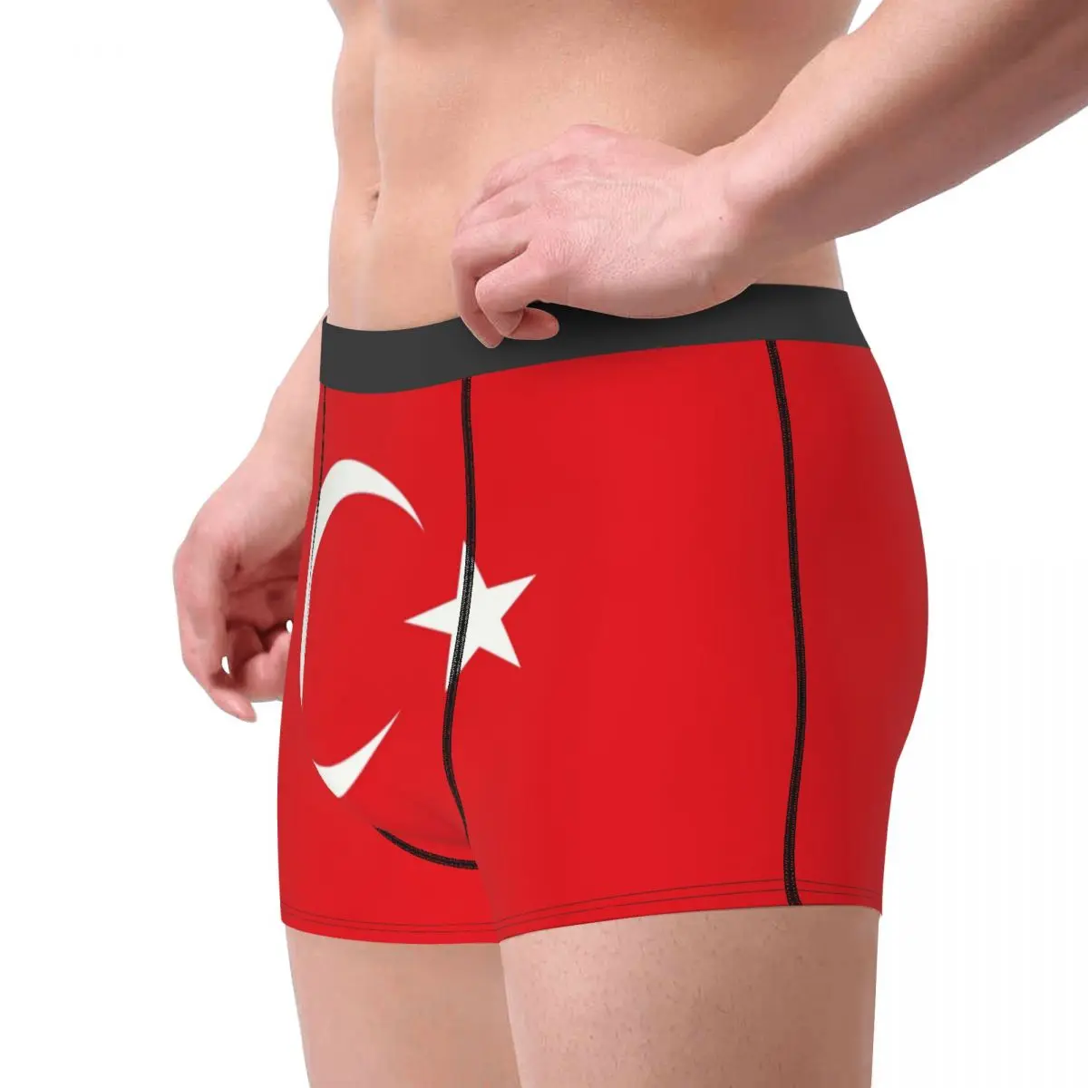 Male Sexy Flag Of Turkey Underwear Patriotism Boxer Briefs Soft Shorts Panties Underpants