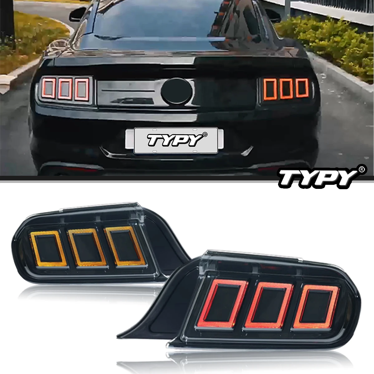 

TYPY Car Tail Lights For Ford Mustang 2015-2021 LED Car Tail Lamps Daytime Running Lights Dynamic Turn Signals Car Accessories