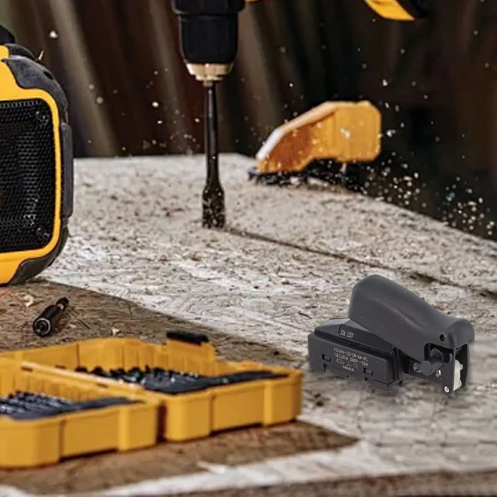 

Chop Saw Switch Replacement Circuit Breaker Finder Black Chop Saw Power Switch Chop Saw Compatible 44*27MM Size