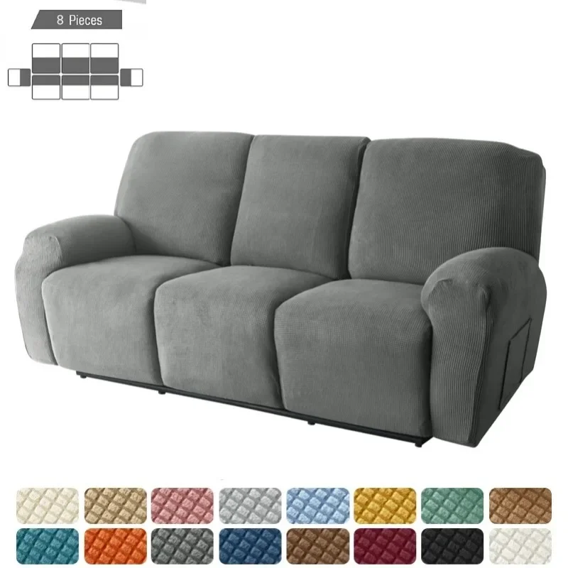 1/3 Seater Jacquard Recliner Sofa Cover Solid Color Lazy Boy Armchair Seat Cover Relax Reclining 3 Seater Sofa Slipcovers Home