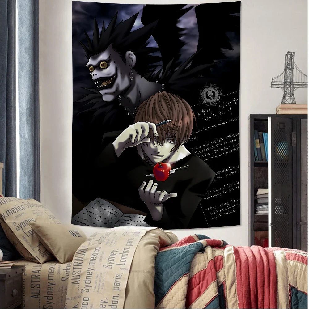 Thrilling Anime Death Note Printed Large Wall Tapestry Cheap Hippie Wall Hanging Bohemian Wall Tapestries Mandala Home Decor