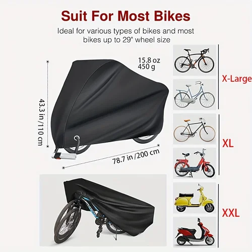 Imagen 2 del producto Protege tu bicicleta con nuestras cubiertas impermeables para exteriores, UV, polvo, viento y lluvia con agujero de bloqueo.
