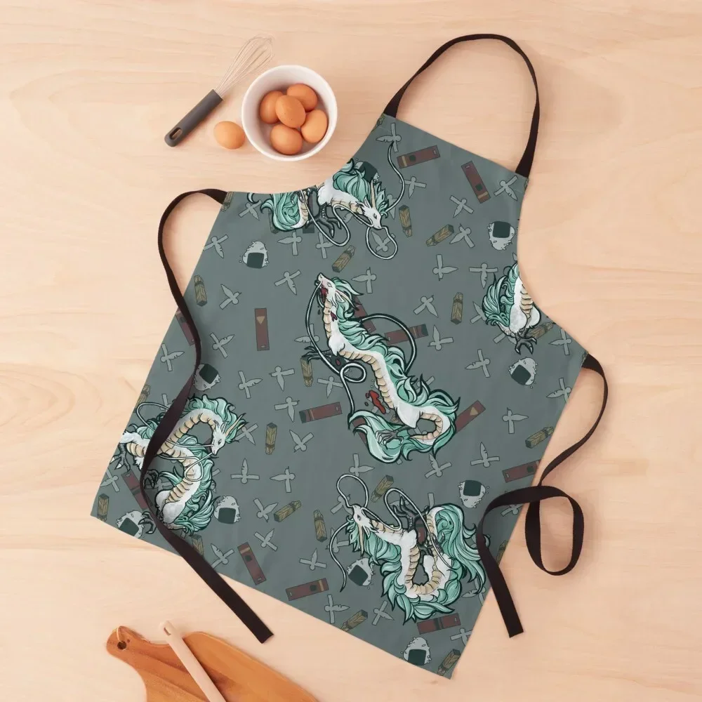 

Haku pattern Apron cooks clothes Kitchen on the wall Beauty Barista Apron