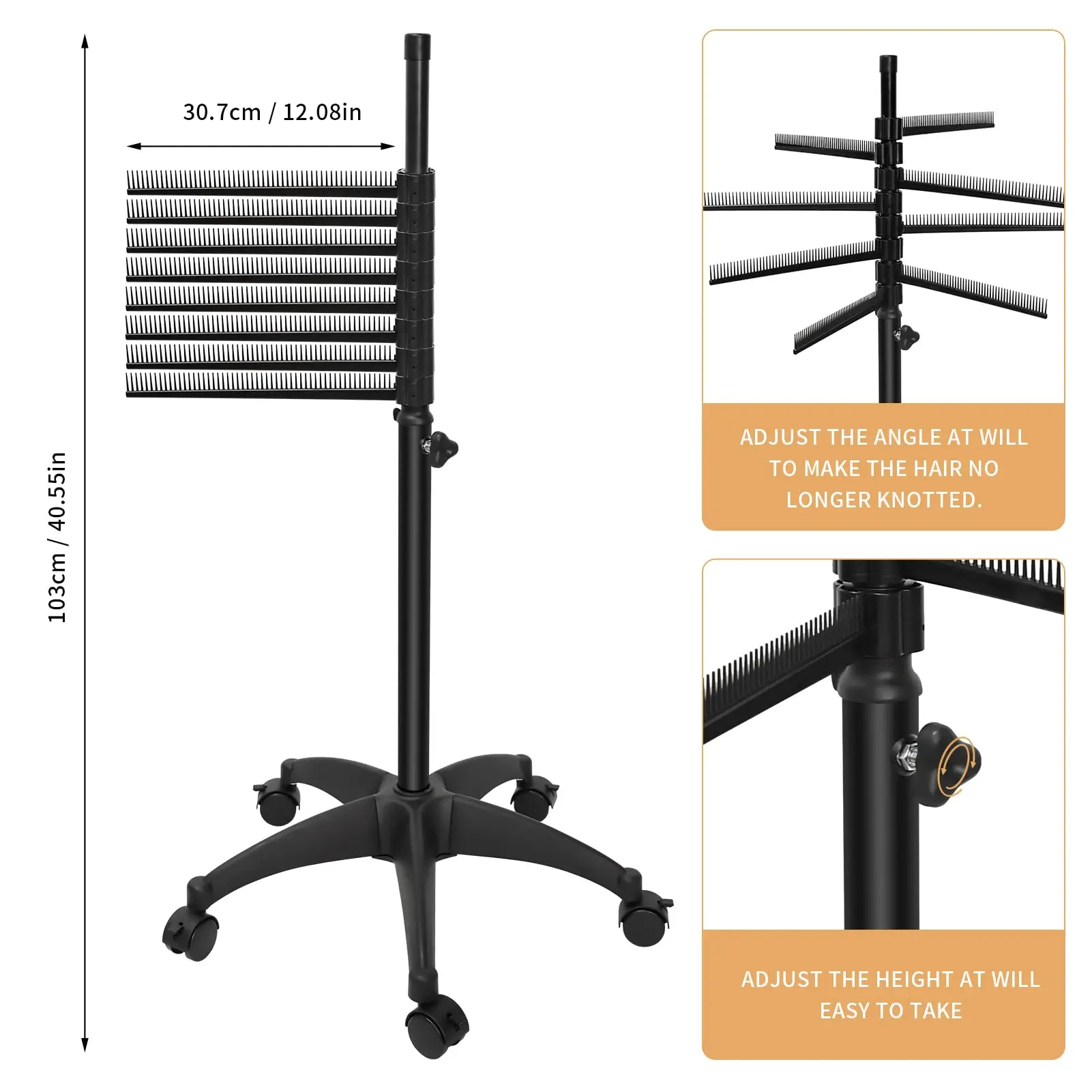 Salon Braiding Hair Rack  Hair Racks Adjustable Height Hair Extension Holder Standing Braid Rack for Stylists Braiders