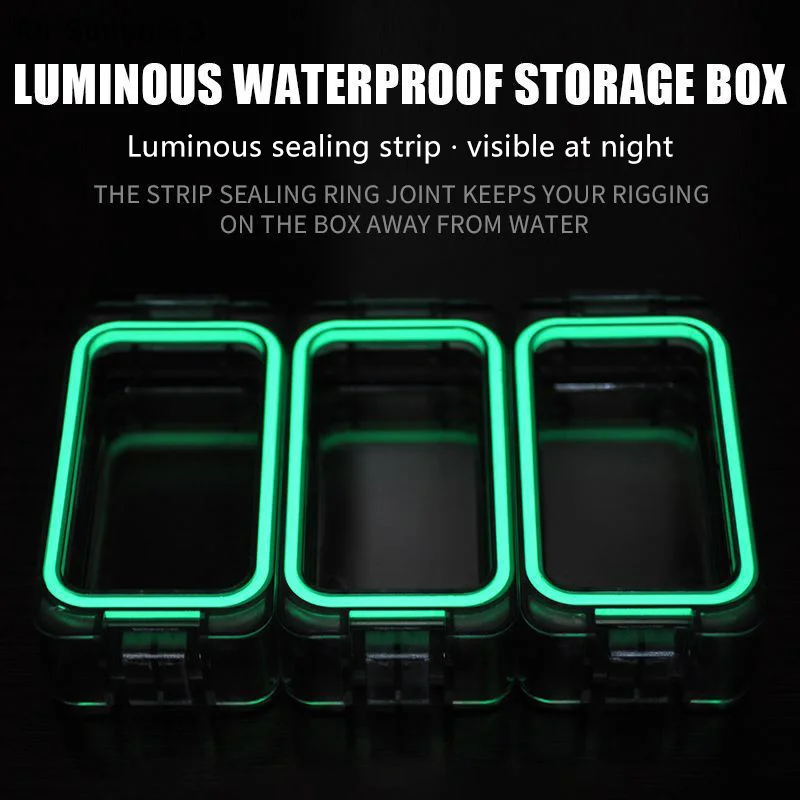 【S3y】ODA10-1/3Pcs Waterproof Fishing Tackle Box Luminous Lure Hook Storage Case Fishing Tool Organizer With Magnetic Function