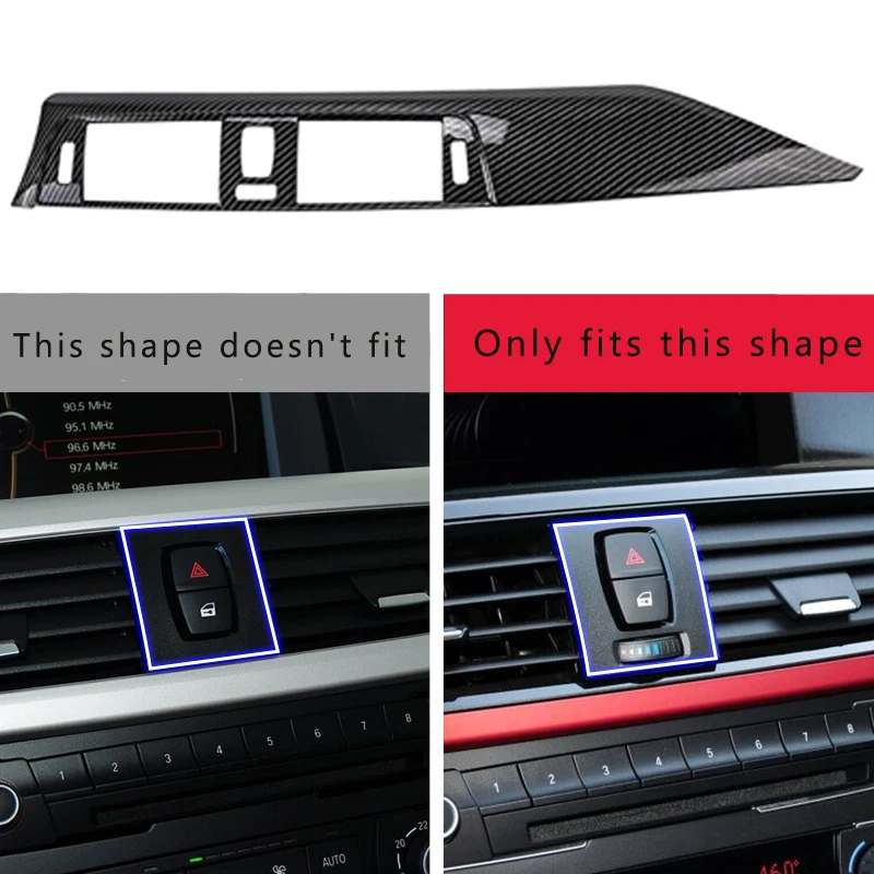 LHD Car Styling Carbon fiber Center Console Air outlet Panel Cover Trim Stickers frame For BMW F30 F31 F32 F34 F36 Accessories