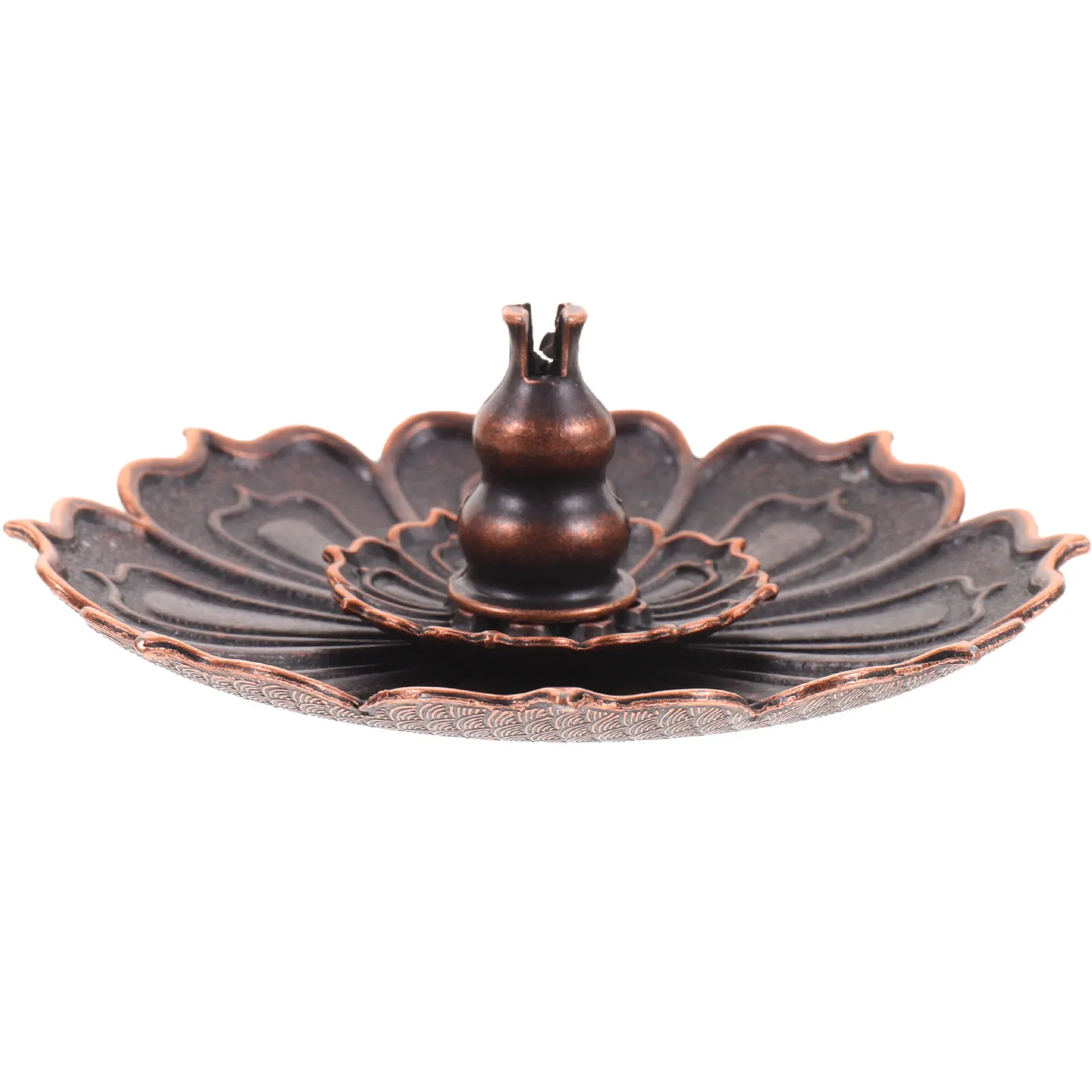 Incense Stick Holder Alloy Flower Shaped Ash Catcher Tray Aroma Burner for Home Office Meditation Decor