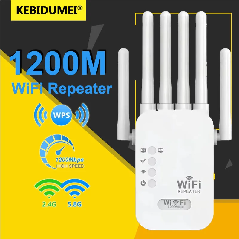 1200Mbps 2.4G 5G Dual Band WiFi Repeater Wireless Signal Extender 802.11ac Wifi Amplifier Router Wi-Fi Booster For Office Home