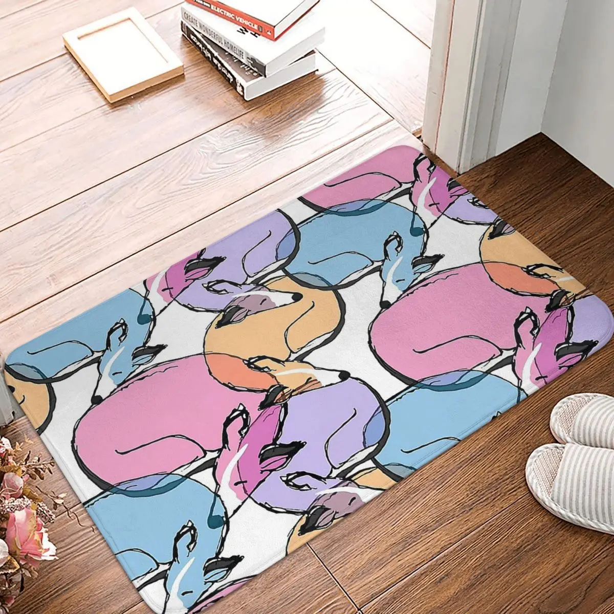 Greyhound Dog Bedroom Mat Soap Bubbles No Wait Whippets Doormat Kitchen Carpet Outdoor Rug Home Decoration