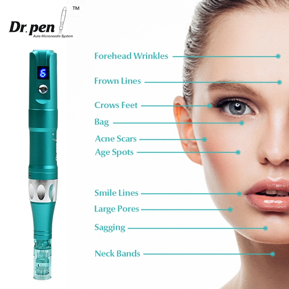 Dr Pen A6S Professional Microneedling Pen With 12pcs Needle Cartridge Wireless Derma Pen Micro Needle Skin Care Tools CE