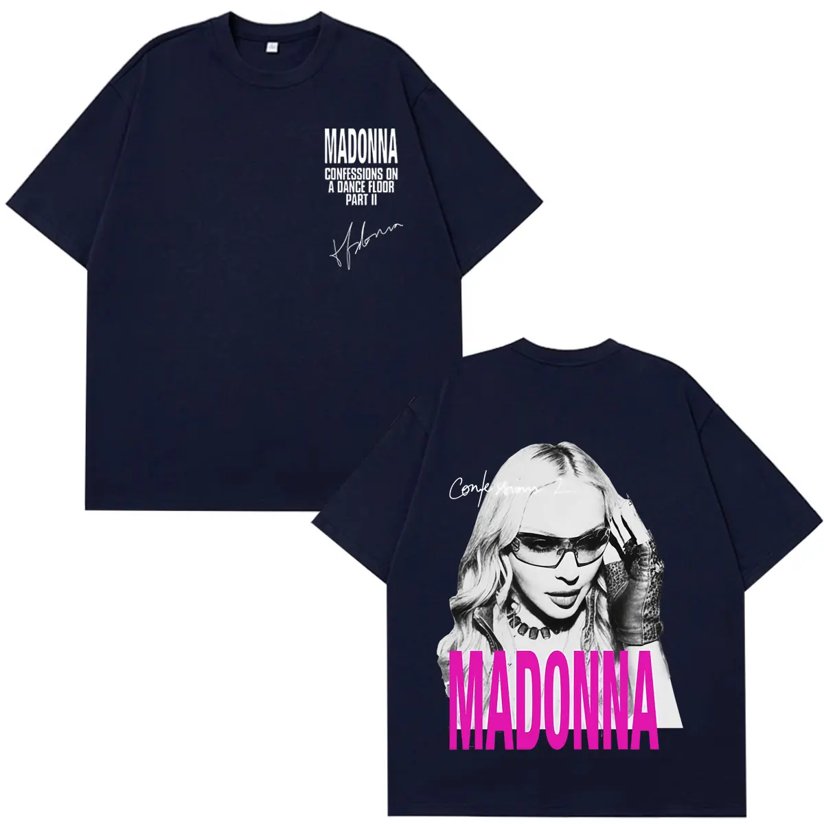 Madonna CONFESSIONS II Album Tour 2026 Print T-Shirt Herren Damen Mode T-Shirt Kurzarm Casual Oversized Vintage T-Shirts – Detail 3