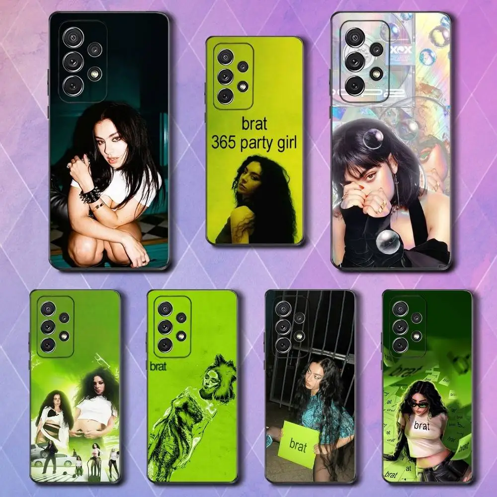 

Hot C-Charli XCX-BRAT Singer Phone Case For Samsung S25,S24,S23,S22,S21,S20,S10,Ultra,Plus,Lite,FE,Soft Silicone Black Cover