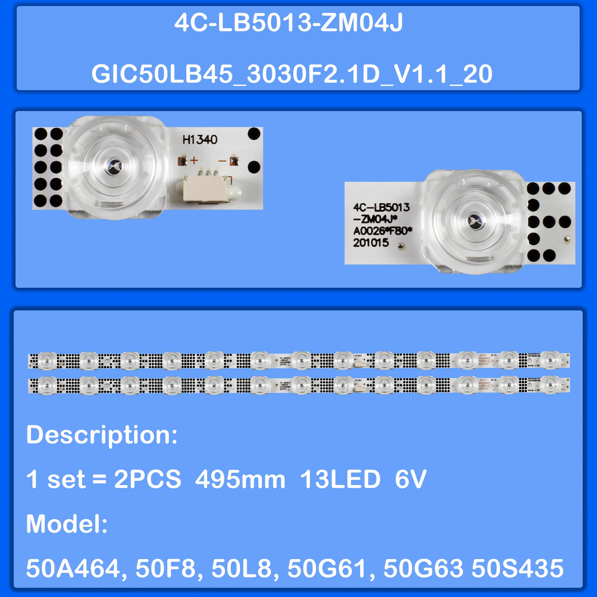 

Светодиодная лента подсветки для 50UG6300 50UG6320 50P722 50P611 50P721 50P616 50P820N 50P610 50P617K 50P615K 50P720K 50P610K