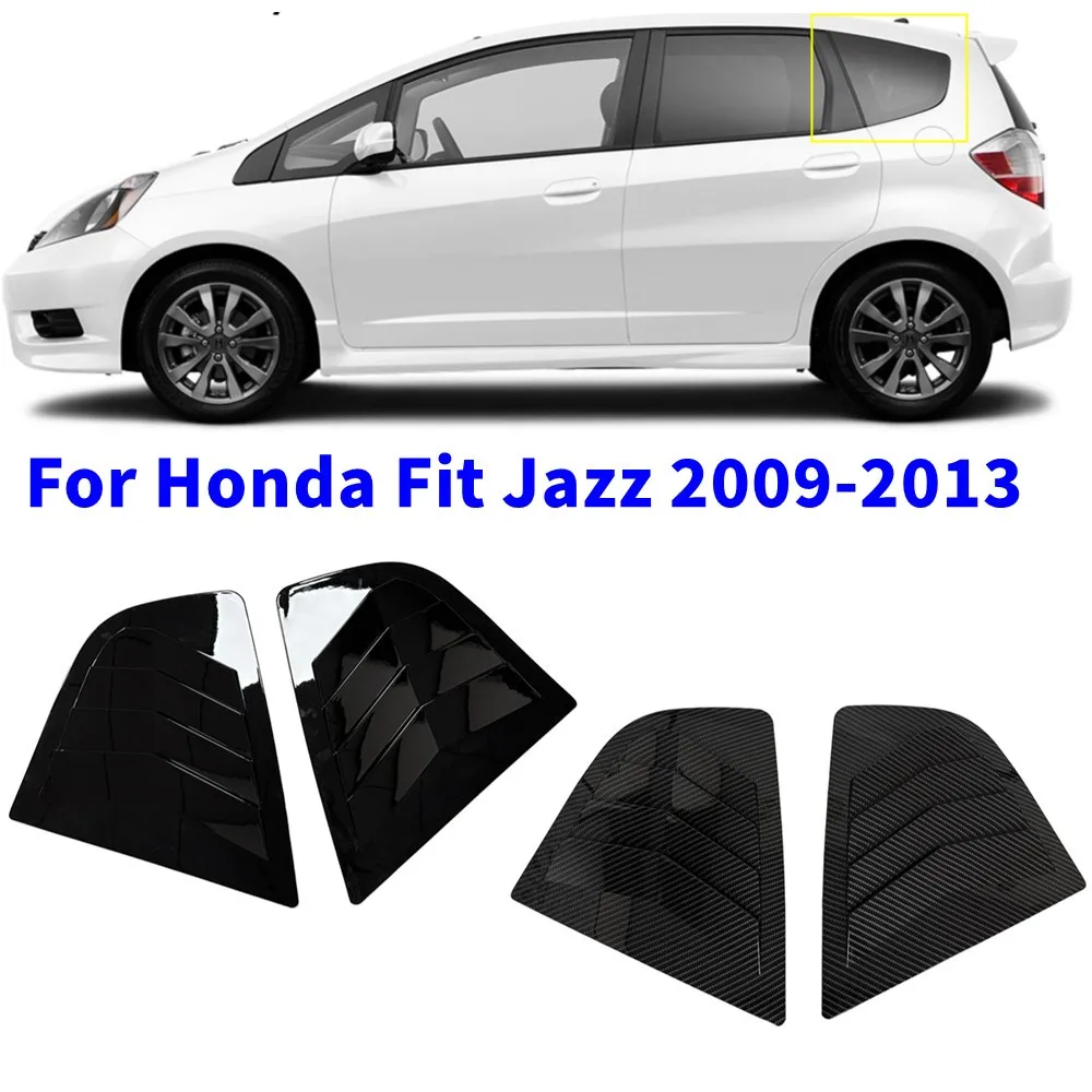 Para Honda Fit Jazz 2009 2010 2011-2013 ABS plástico ventana trasera cuarto cubierta de rejilla embellecedor de ventilación lateral accesorios adhesivos para coche