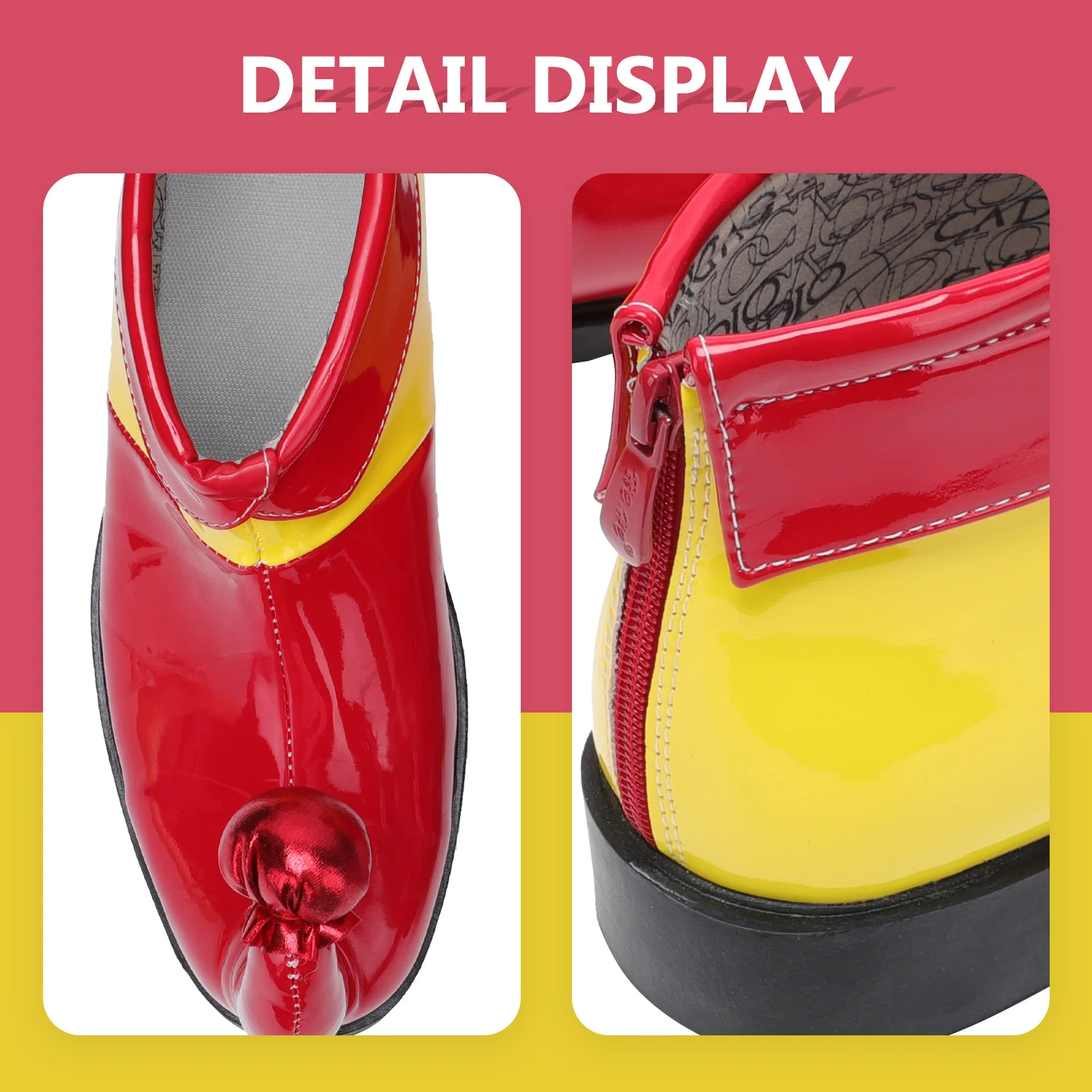 1 paio di scarpe in corno stivali da clown colorati per accessori cosplay per feste di carnevale di Halloween Pu comodi vestibilità ampia ed eleganti