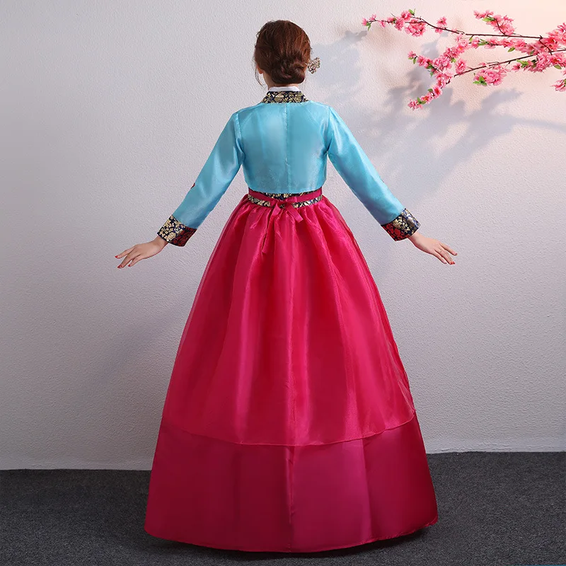 Hanbok for Women Korean Traditional Costume Minority Palace Performance Court Clothes Flower New Year Wedding Party Dance Dress