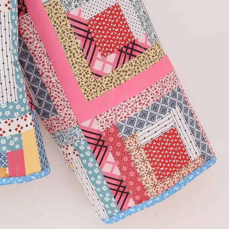 Cárdigan holgado de algodón para mujer, abrigo, Top ligero, chaqueta acolchada de algodón para otoño e invierno, estampado de retazos, nuevo