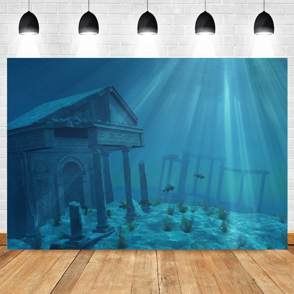 Underwater World Photography Backdrops Ocean Undersea Seabed Fish Coral Aquarium Fish Tank Baby Portrait Background Photo Studio