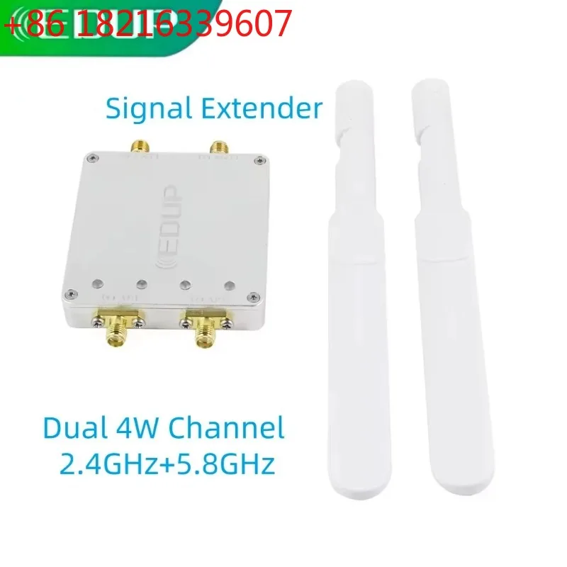 EDUP AB022 4W 2.4GHz 5.8GHz Dual Band WiFi Booster High Power Signal Extender Long Range Repeater with Antenna for WiFi Router