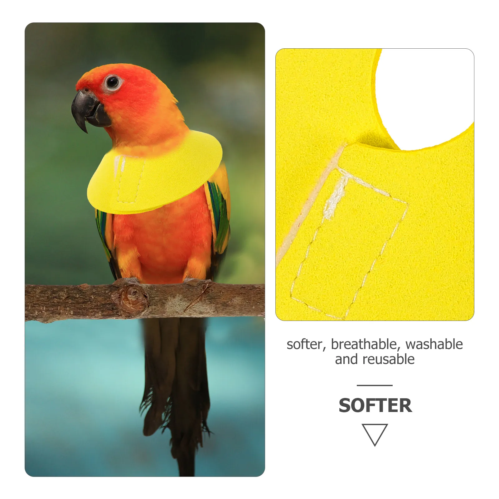 

Pet Parrot Anti-Bite Neck Protector Reusable Washable Bird Accessories Comfortable Durable Microfiber Bird Supply Anti-Pecking