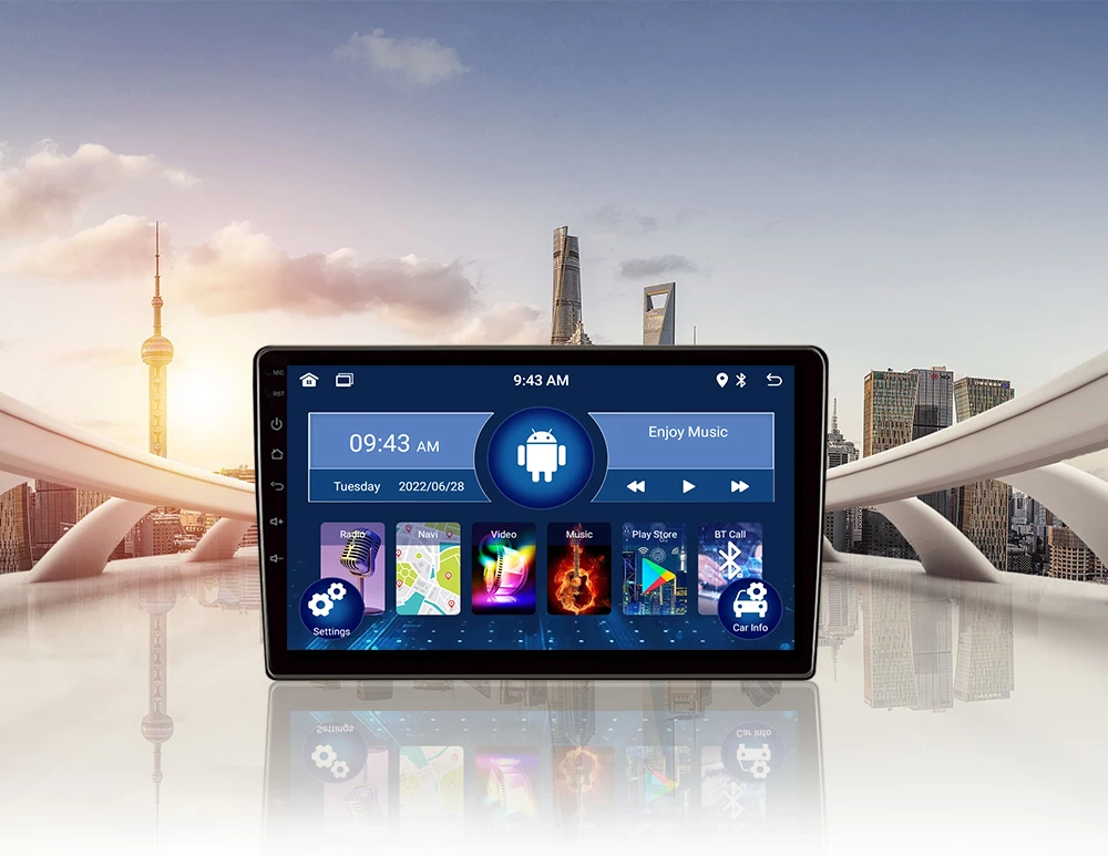 Car DVD Player 9 Inch Android Smart Multimedia Car Radio GPS Positioning Navigation 2 DIN Audio Stereo Replaceable UI