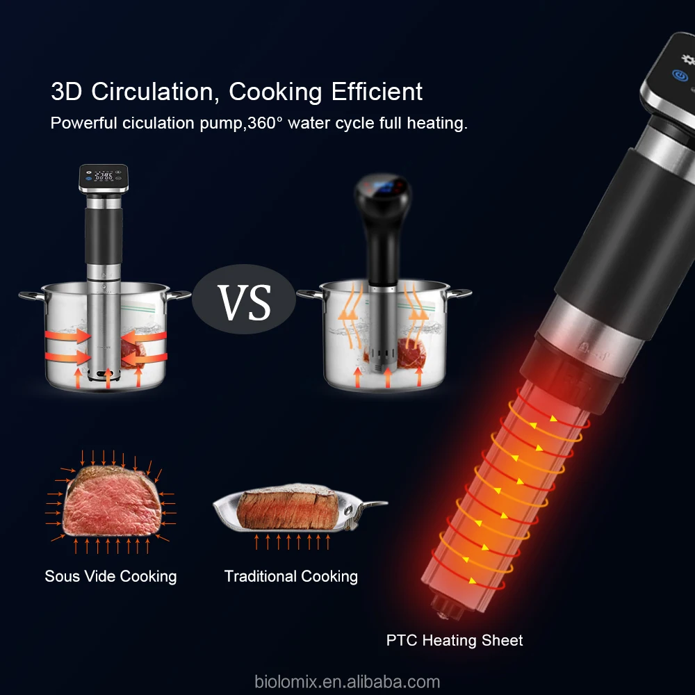 ไฟฟ้า 1300W เครื่อง Immersion Circulator ความร้อน Immersion เครื่อง Sac Appareil Cuisson Sous Vide หม้อหุงช้า WIFI 2022