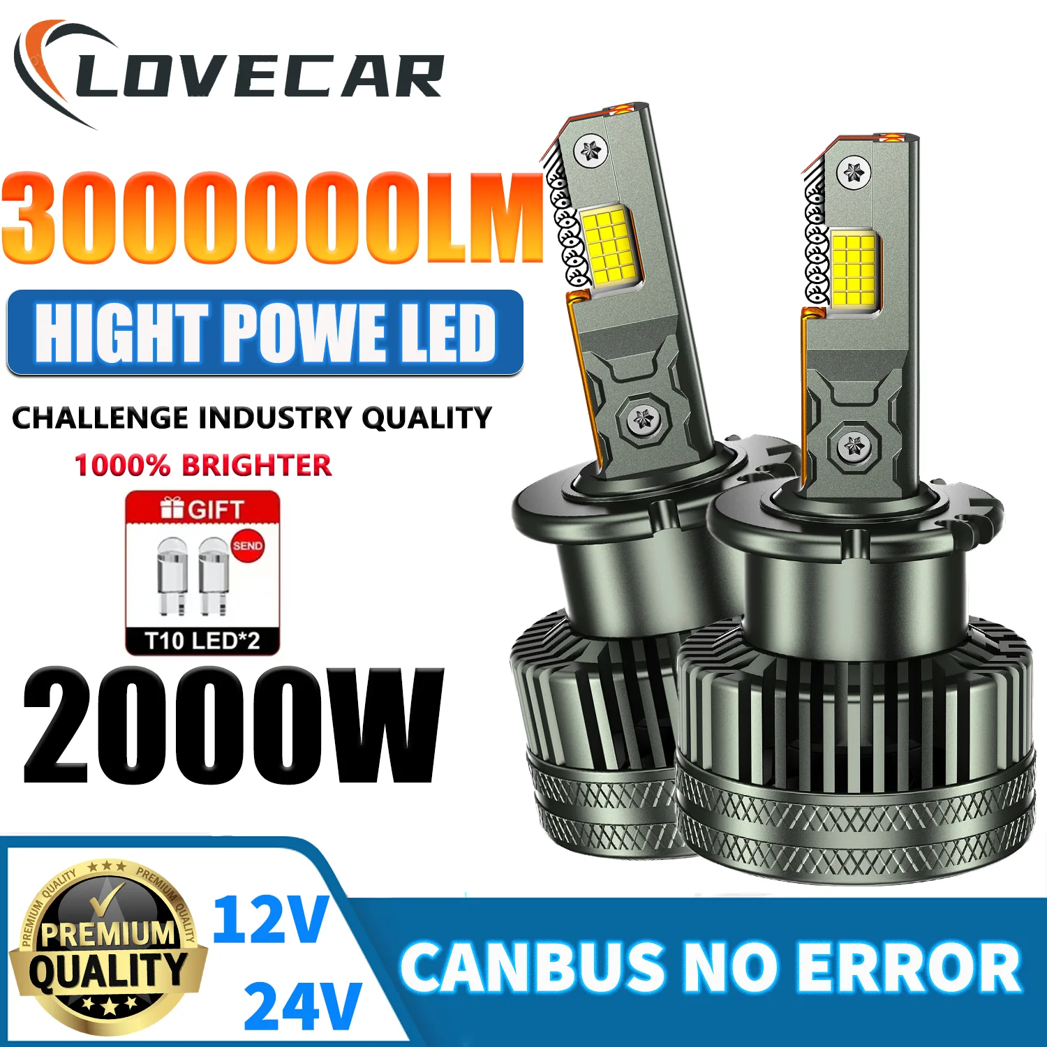 

LOVECAR 4 Copper D4S D2S 1:1 Car Lamp D1S D3S Super Bright Xenon Light Plug&Play Headlight Bulb RoHS 12V 6500K Automotive Lamp