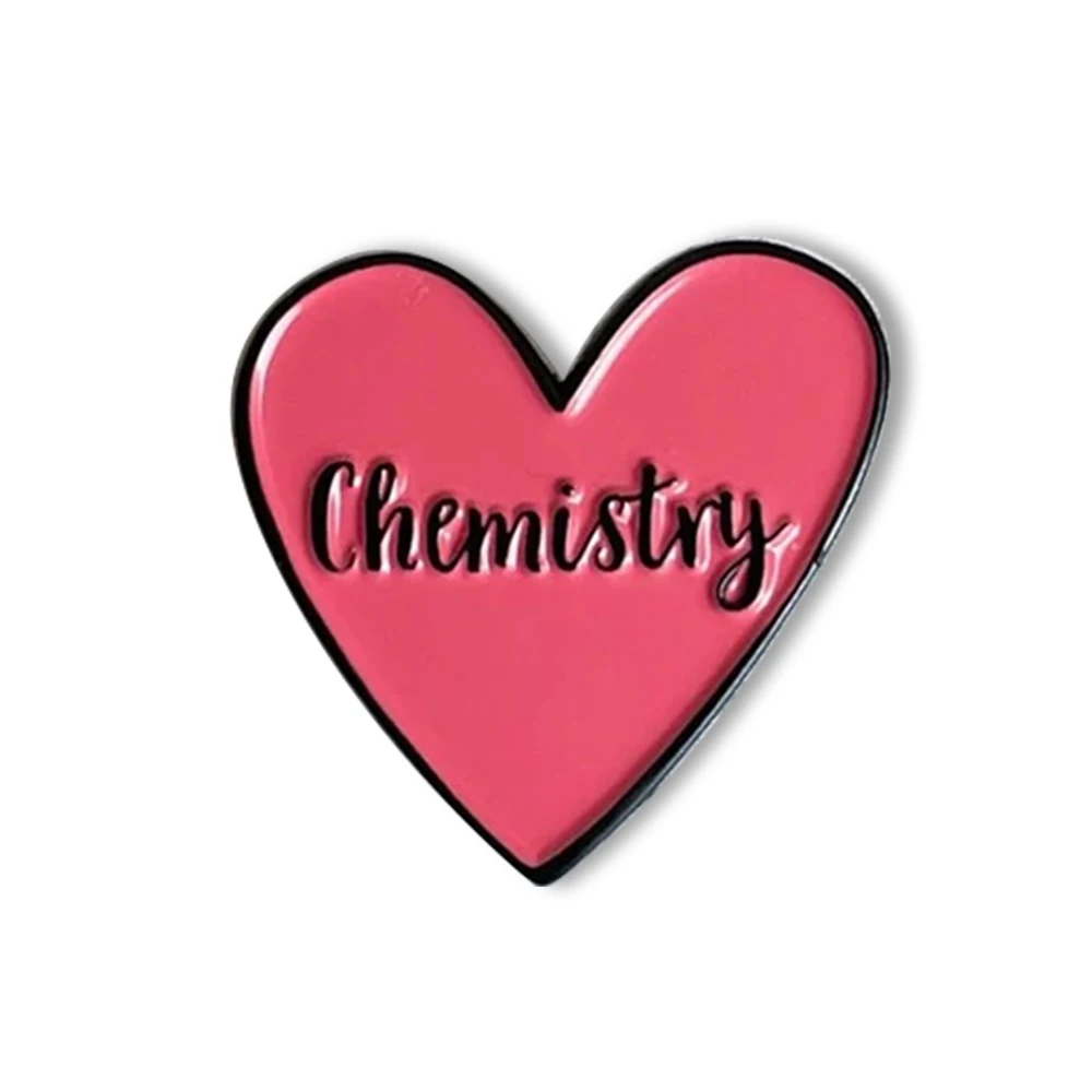 Hanreshe Biology Chemistry Enamel Heart Shape Pins Brooch Cute Medical Lapel Backpack Badge Jewelry for Biochemistry Students