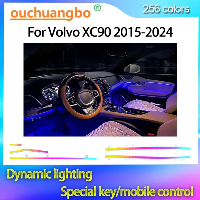 

Ouchuangbo LED Ambient Lighting For XC90 2015-2024 Backlight Mood Light Interior atmosphere kit Innenbeleuchtung lumini Luminous