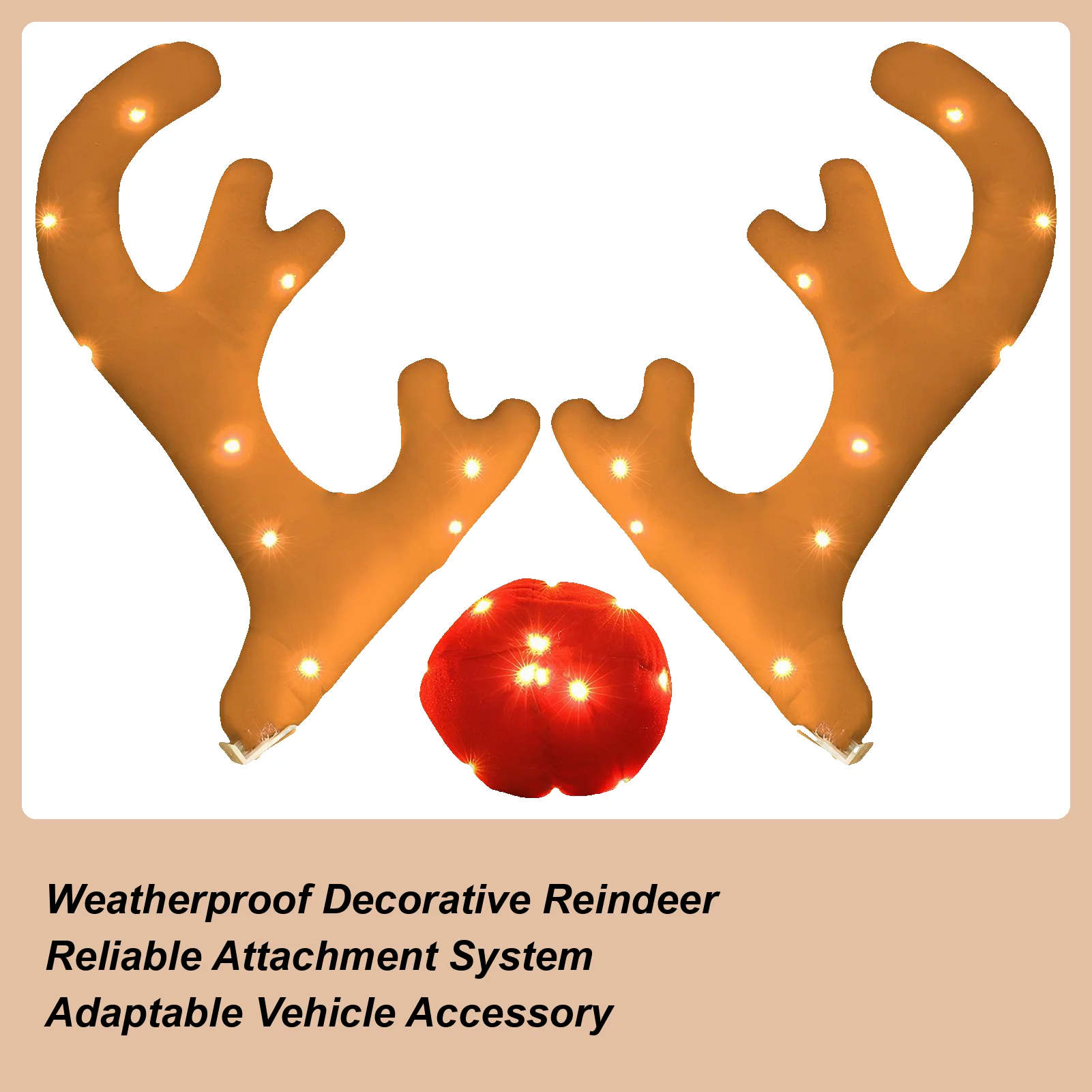 

Car Antlers Festive Auto Exterior Christmas Decor Antler Set Roofs Tops Reindeer Decoration For Van SUV Shopping Mall Window