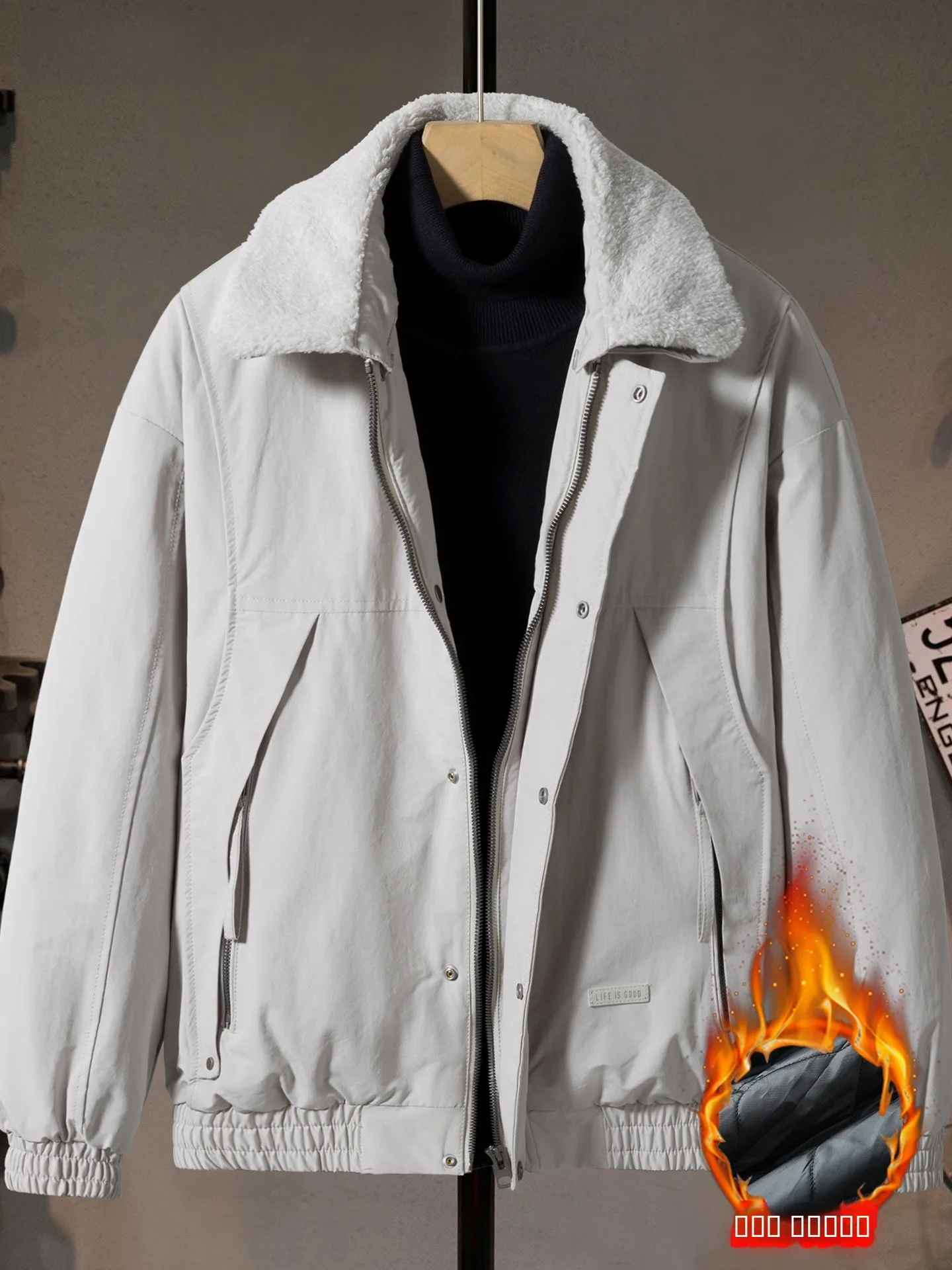 

Мужская зимняя утепленная куртка на флисовой подкладке с меховым воротником, повседневная, в рабочем стиле, хлопковая верхняя одежда, новинка 2025 года