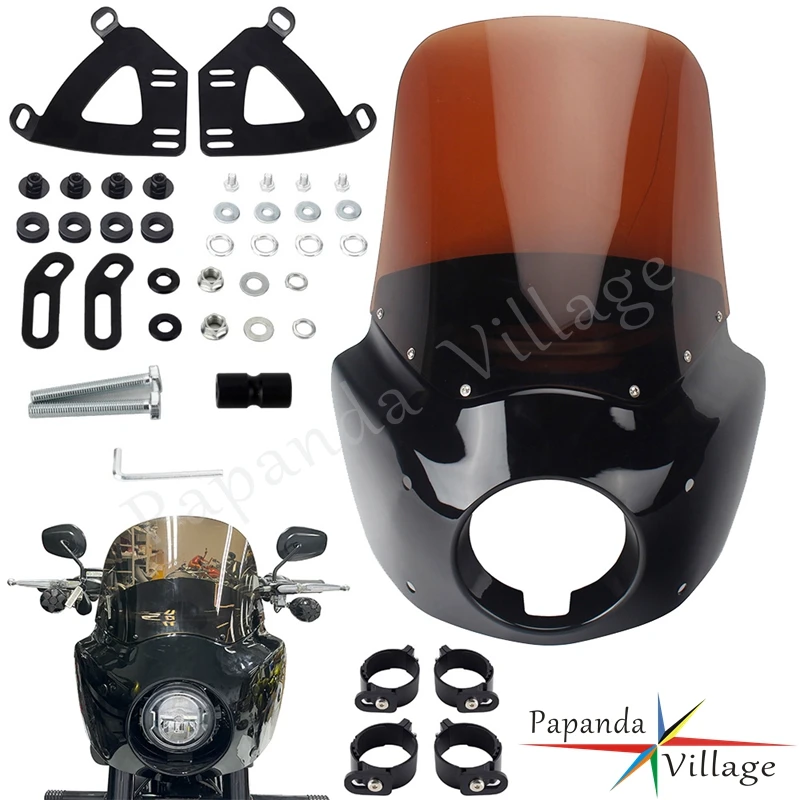 Для Harley Softail Low Rider S 117 FXLRS 2020-22 мотоциклетная фара в клубном стиле обтекатель 11/12/15 дюйма ветровое стекло дефлектор воздуха