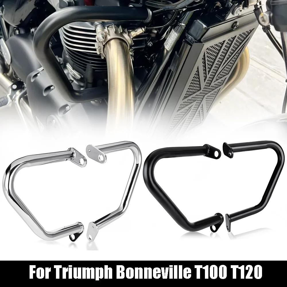 

Motorcycle Engine Guard Crash Bar Bumper For Triumph Bonneville T100 T120 Bobber Thruxton 1200 R Speedmaster Street Cup Twin