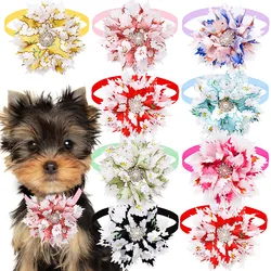 10/20PCS Cute Dog Bowties Collar-flower Adjustable Bow Tie For Small Dogs Pet Supplies Dog Bowknot Pet Grooming Accessories