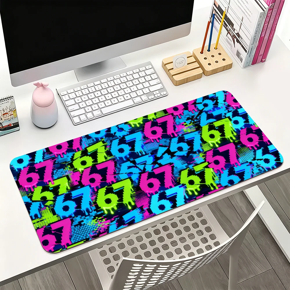 G-Glitch Neon 67 Meme Mouse Pad For Office Gaming And Keyboards Non-Slip Large Waterproof