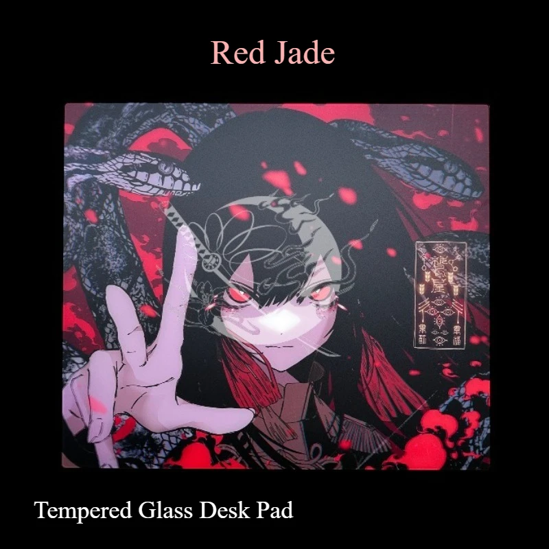 AbyssGaming Red Jade Коврик для мыши Гладкий коврик для мыши из закаленного стекла Настольный коврик с персонажами аниме Большой коврик FPS Килимок для киберспорта и игр Подарок