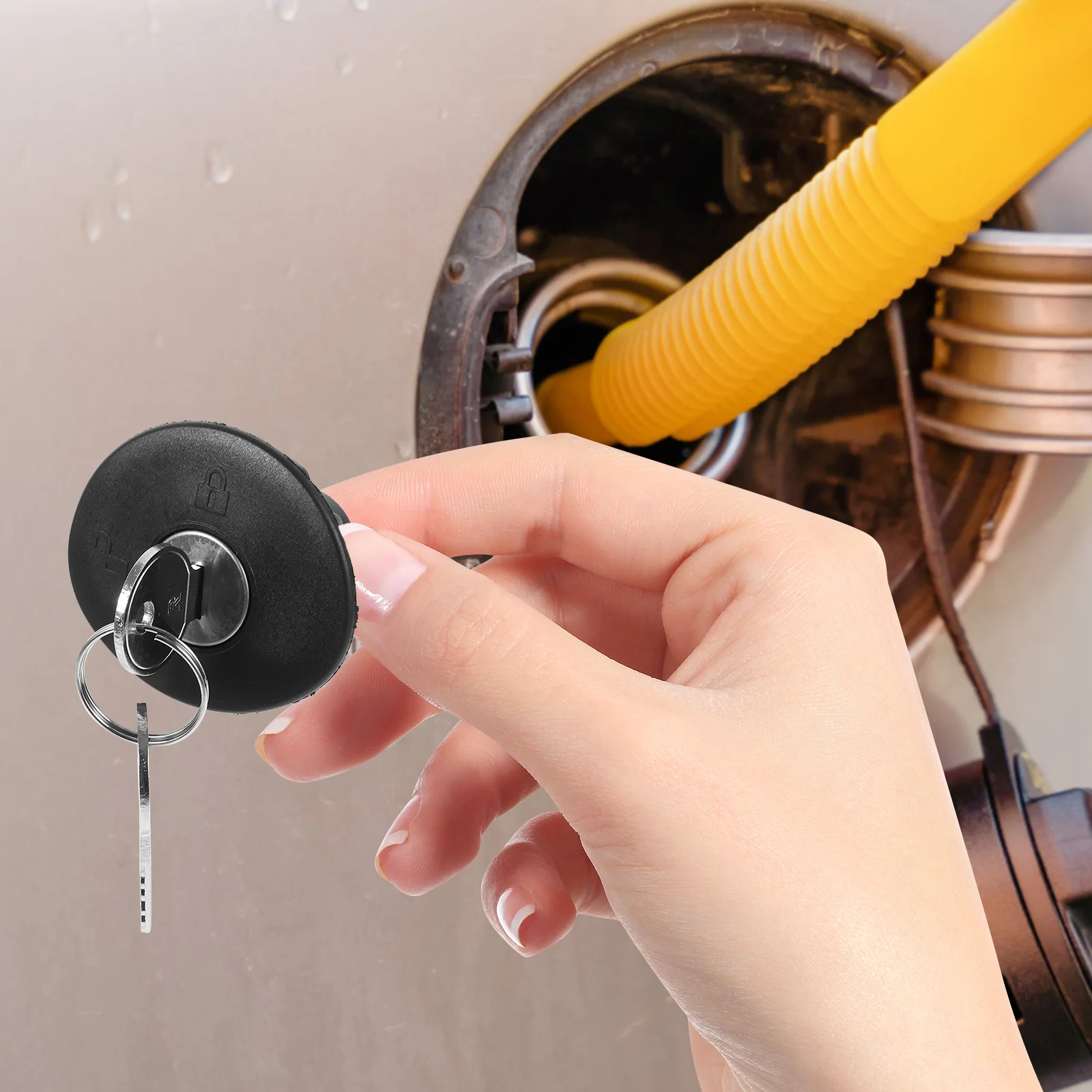 

Trendy Car Fuel Tank Cap with Key Durable Stylish Vehicle Oil Tank Cover Simple Construction Reliable Accessory