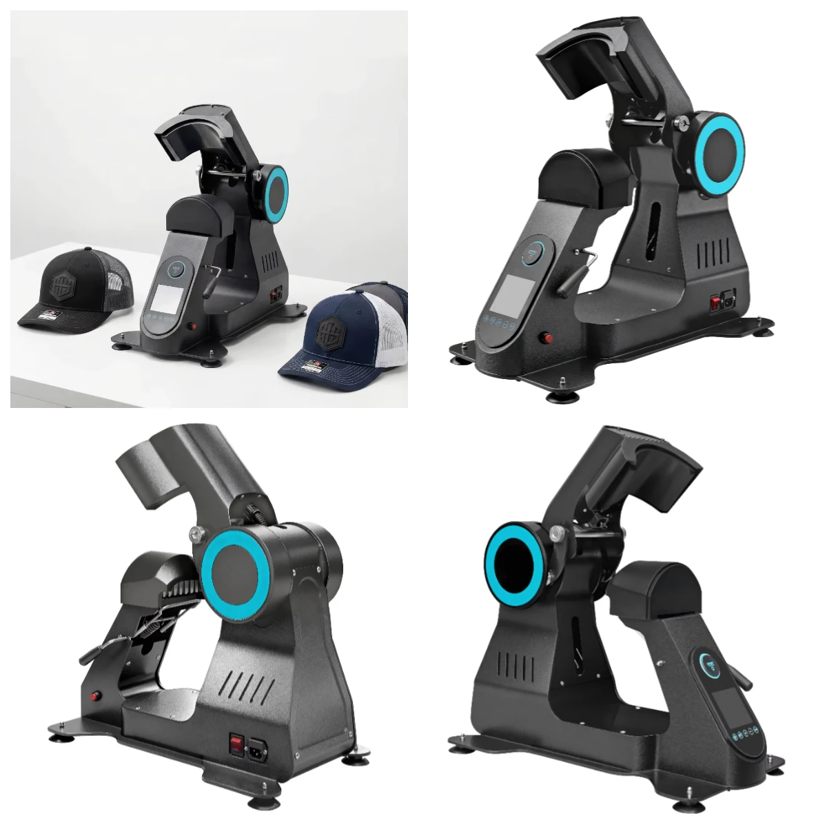 

WJW Best Automatic New Electric Hat Press for Embroidered Patches Dual Heating Cap Printing Machine with Alignment System