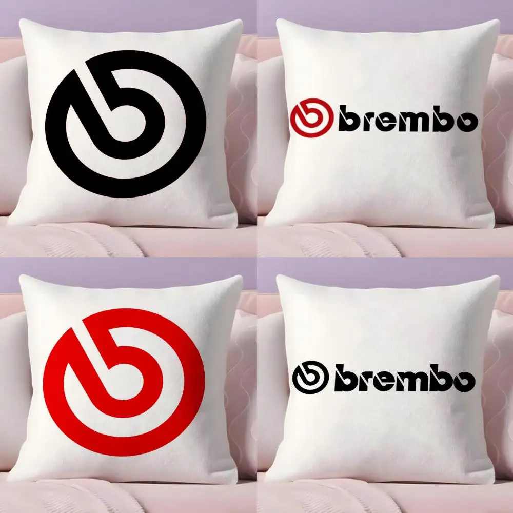 Cool B-Brembo Cushion Cover Plush Fabric Soft Double-Sided Printed Sofa Warm Winter Home Gift Pillow Case