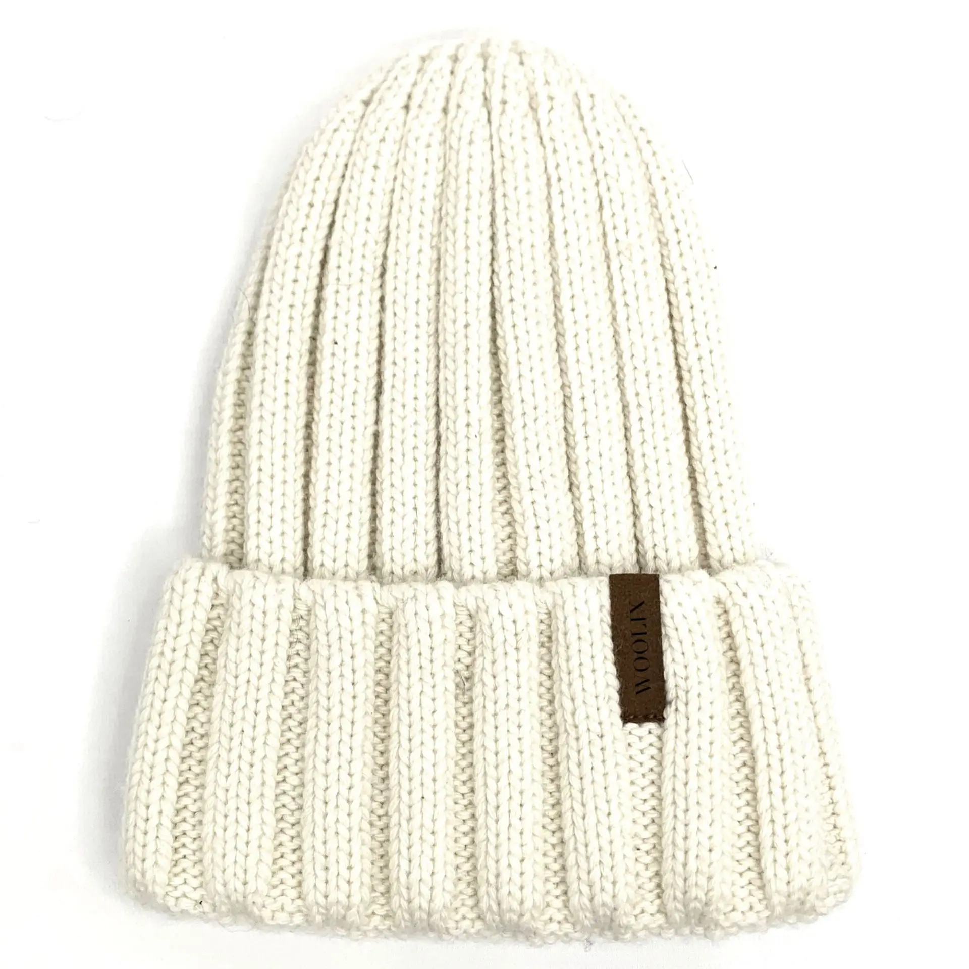 

Ribbed Wool Beanie Hat Knitted Winter Cap Bonnet Women men