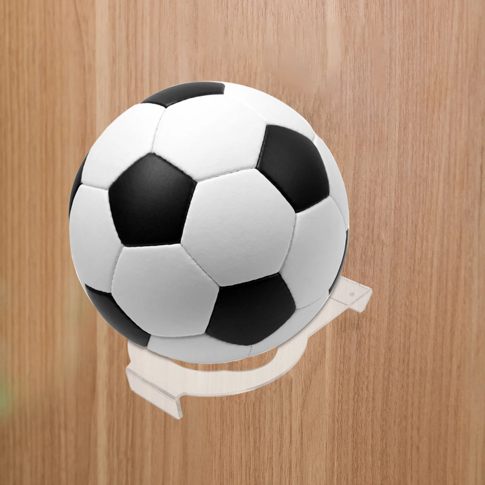 

2Pcs Volleyball Stand Holder Wall Mounted Sports Ball Rack for Basketball Football Rugby Clear Acrylic Organizer for Room Decor