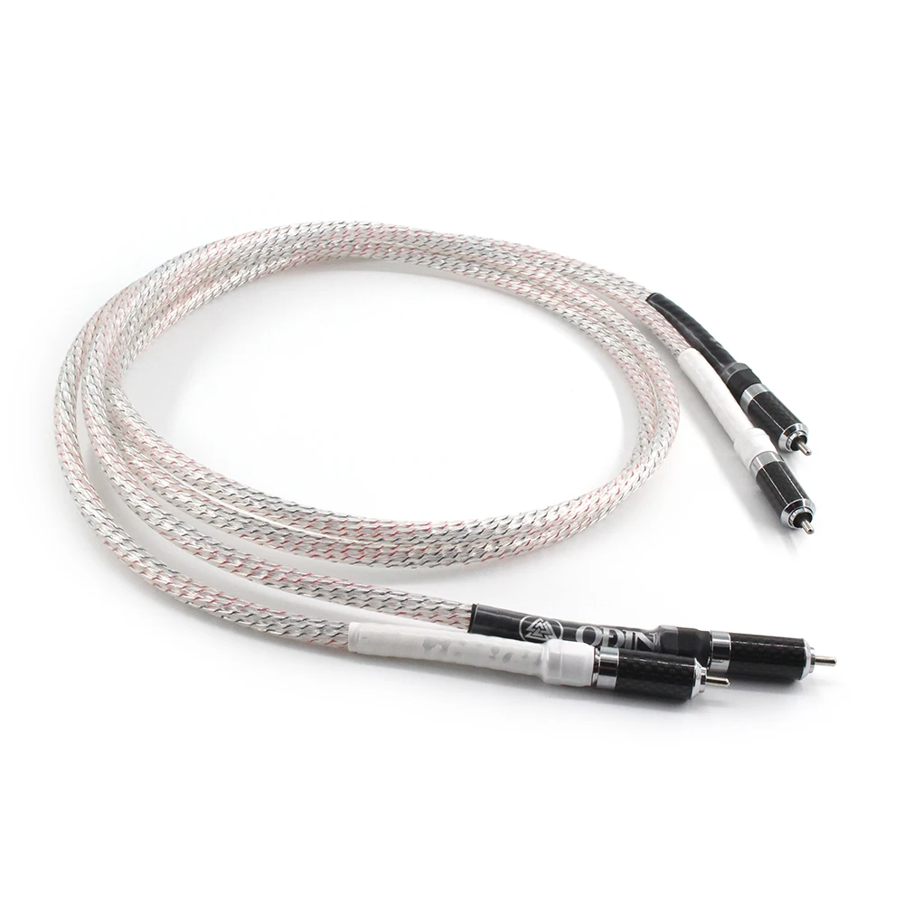 High Quality Nordost Valhalla 7N Silver Plated Audio RCA Interconnect Cable With Carbon Fiber Rhodium plating RCA Plug Connector