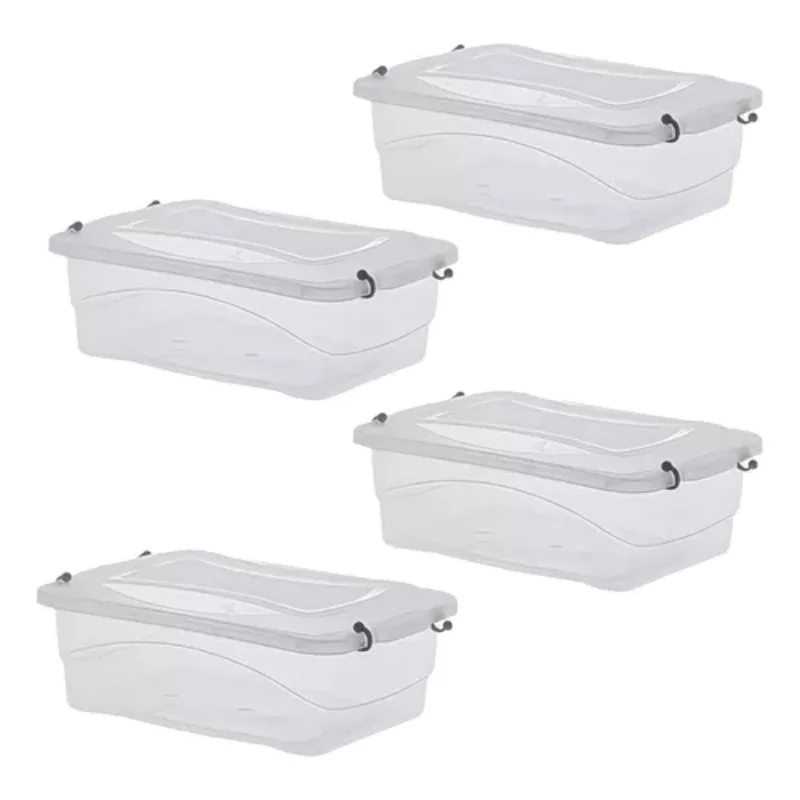 

4 Organizing Box Cover Lock 2,5l Multipurpose Accessory Boxes, Boxes and Baskets Decorative Boxes