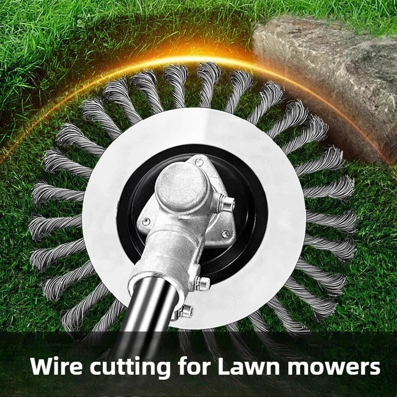Steel Wire Wheel Brush Gardening Grass Removing Parts 6/8 Inch Grass Trimmer Head Cutting Tools Universal Powerful Accessories