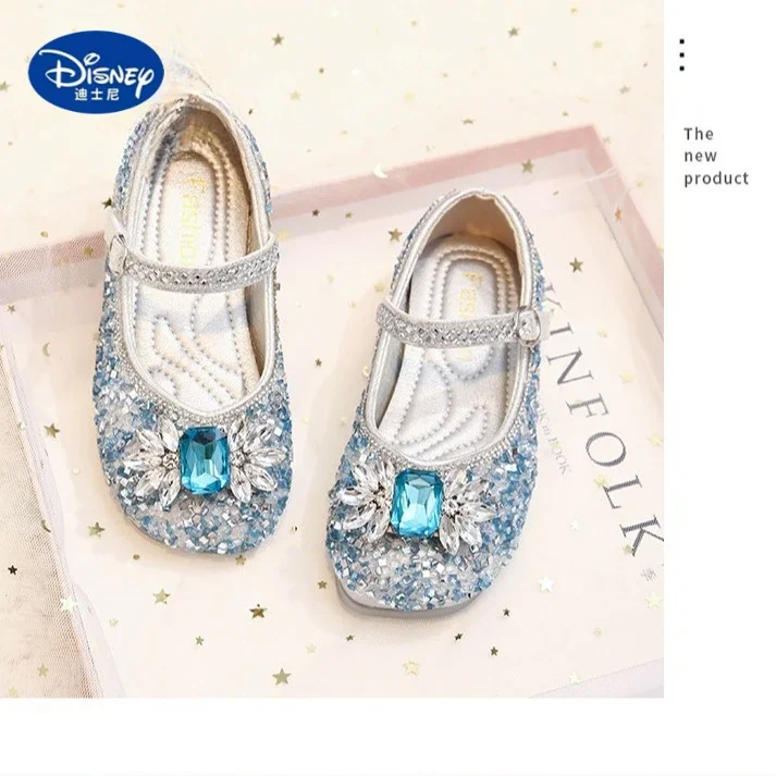 ディズニー ガールズ メリー・ジェーンズ 2025 |   リボンとスパンコール、プリンセスドレスシューズ、ダンス用子供用カジュアルシューズ