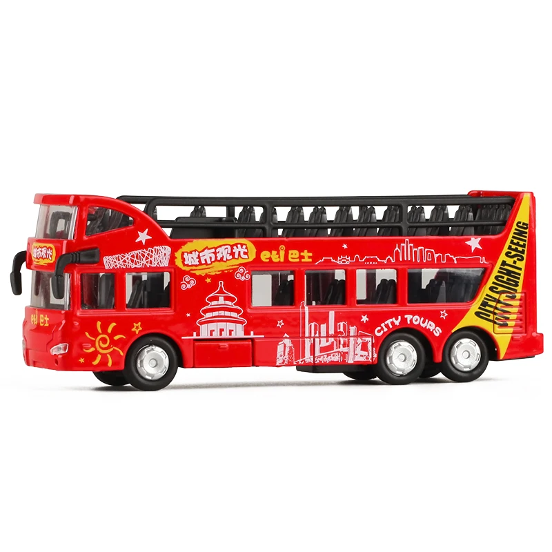 Legierung zurückziehen Retro Hong Kong Doppel deck Bus Modell, Cabrio Reisebus Spielzeug, simulierte Kinderspiel zeug, Großhandel