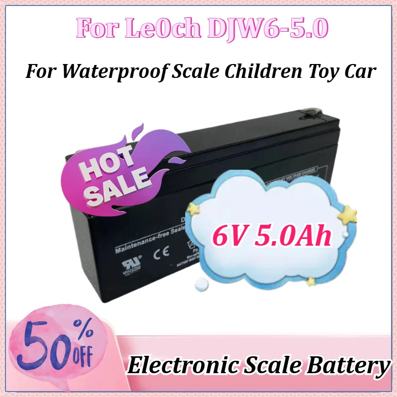 

6V 5.0Ah DJW6-5.0 Lead-Acid Battery for Leoch Electronic Scale for Waterproof Scale Children Toy Car Electronic Scale Elongated