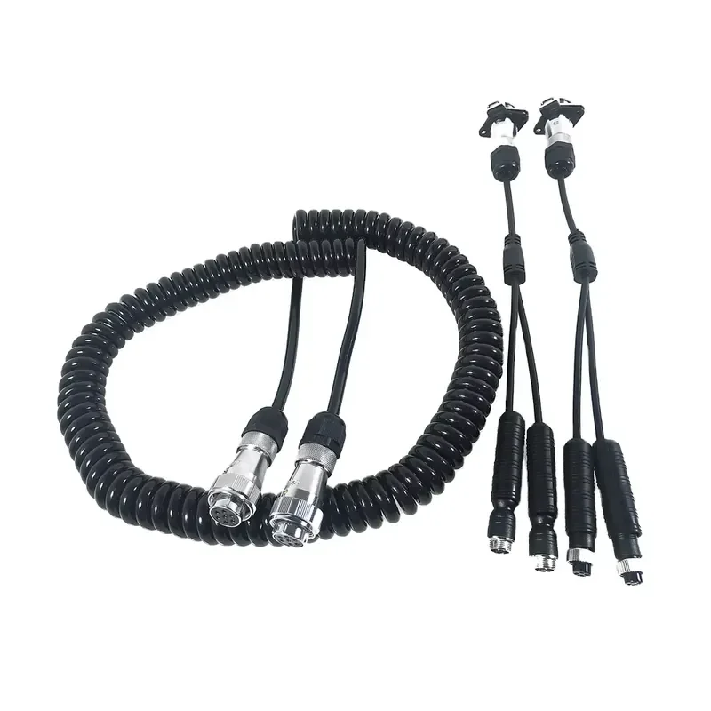 

Vehicle Aviation Connector Spring Cable 6M Waterproof 7 Pin Heavy Cable 2CH Car Electrical Connectors for Truck